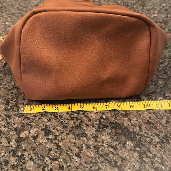 Steve Madden brown pebbled soft vegan leather backpack bag EUC